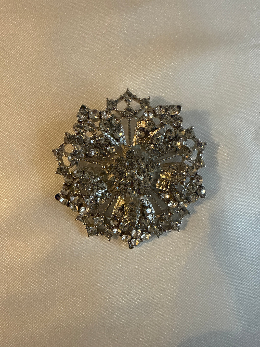 Stunning Vintage Silver AB Rhinestone Stock Pin