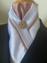 HHD White or Ivory Dressage Stock Tie Pink & Rose Gold