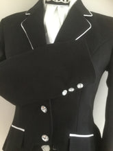 HHD Show Riding Dressage Cutaway Jacket Navy Blue or Black Diamonte Buttons
