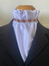 HHD Dressage Euro Stock Tie ‘Alice’ Pink & Silver