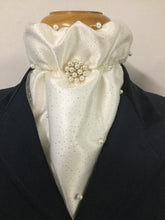 HHD ‘Lilly’ Dressage Euro Stock Tie in Ivory Cream with Gold Pearls