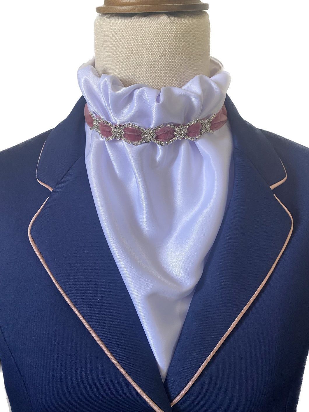 HHD Dressage Euro Stock Tie ‘Alice’ Pink & Silver
