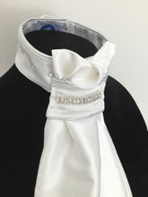 The HHD ‘White Diamonds’ Dressage Euro Stock Tie Silver with Swarovski Elements