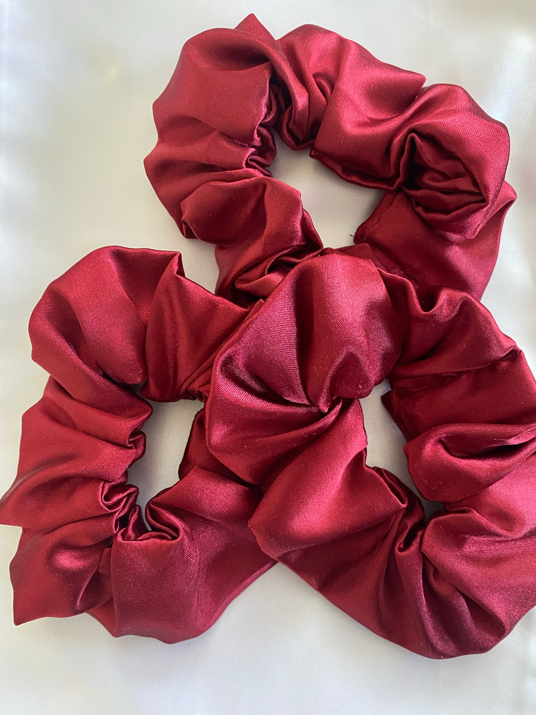 Dressage Show Hair Maroon Satin Scrunchie