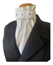 HHD White Dressage Euro Stock Tie ‘Serenity’  with Swarovski Crystals