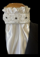 HHD White Dressage Euro Stock Tie ‘Serenity’  with Swarovski Crystals