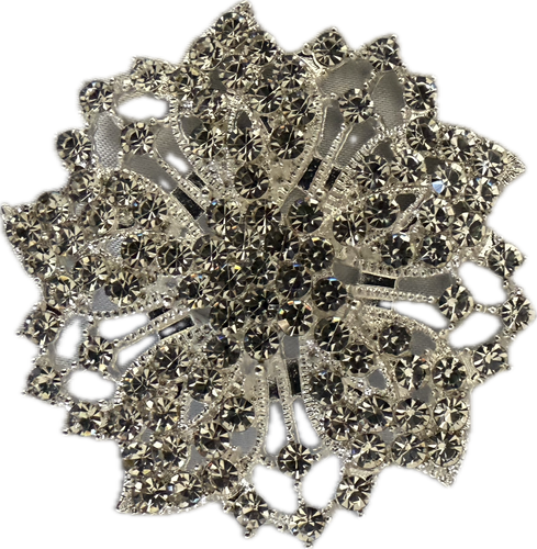 Stunning Silver Rhinestone Stock Pin Brooch