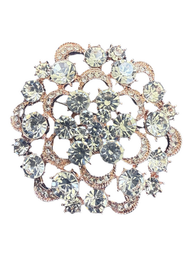 HHD Rose Gold & Crystal Stock Pin Brooch