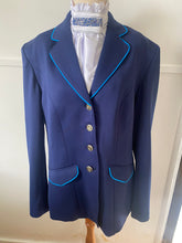 HHD Dressage Equestrian Stretch  Show Coat Jacket Navy Blue & Aqua