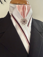 HHD White Satin Stock Tie Pink & Burgundy