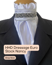 HHD Dressage Euro  Stock Tie ‘ Nancy’ in Black & Silver