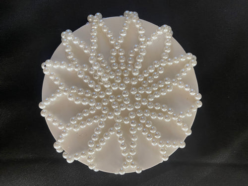 White Pearl Hair Snood Bun Cover
