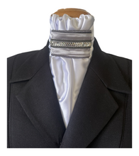 HHD Dressage Euro Stock Tie ‘Nancy’ in Grey Pewter Mirror