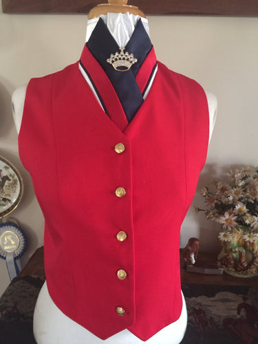 HHD Dressage Show Riding Red Vest Silver Buttons