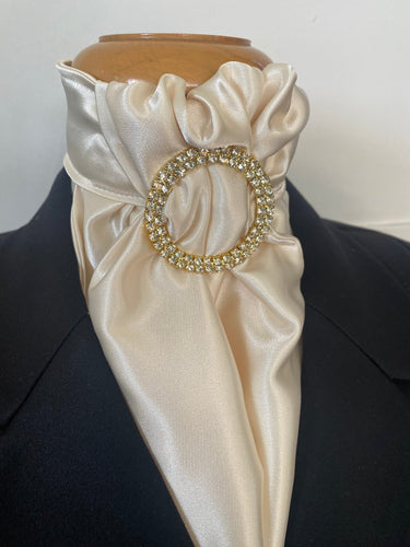 HHD Dressage Euro Stock Tie ‘Lucy’ in Cream Satin