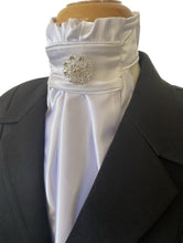 HHD White Satin Euro Dressage Stock Tie ‘Blossom’ Available in other colours