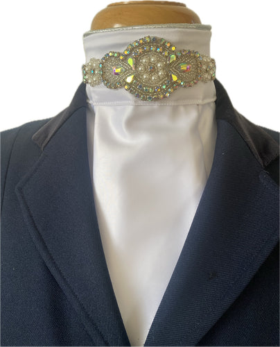 HHD BB Dressage Euro Stock Tie Crystal & Pearls