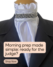 HHD Dressage Euro  Stock Tie ‘ Nancy’ in Black & Silver