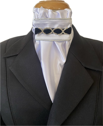 HHD Dressage Euro Stock Tie ‘Lydia’ in Black & Silver