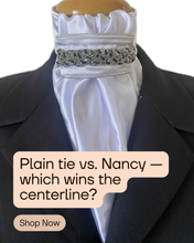 HHD Dressage Euro  Stock Tie ‘ Nancy’ in Black & Silver