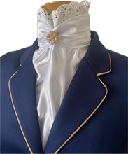 HHD Dressage Euro Stock Tie ‘Chloe’ with Lace  Rose Gold Swarovski