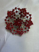 Stunning Vintage Silver Red Rhinestone Stock Pin