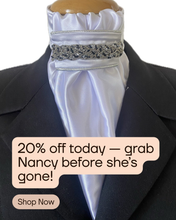 HHD Dressage Euro  Stock Tie ‘ Nancy’ in Black & Silver