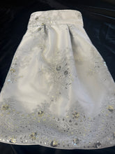 HHD Dressage Euro Stock Tie ‘Rosalea’ in White Embroidered Lace with Sequins