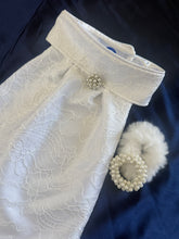 HHD Dressage Euro Stock Tie ‘Rosalea’  in White with Lace