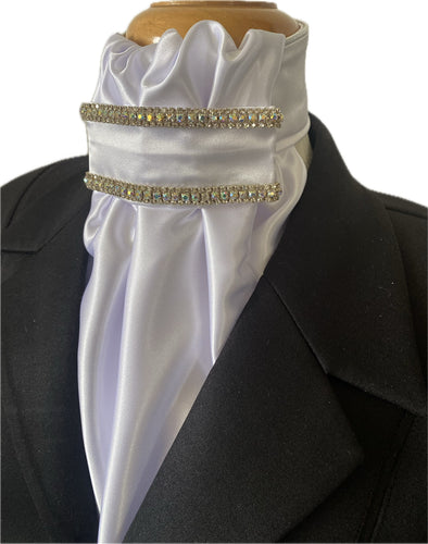 HHD Dressage Euro Stock Tie ‘Marilyn’ with Crystals Available in AB,Rose Gold and Black n Silver