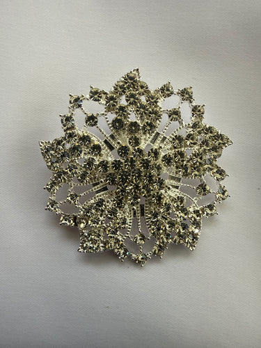 Stunning Vintage Silver AB  Rhinestone Stock Pin