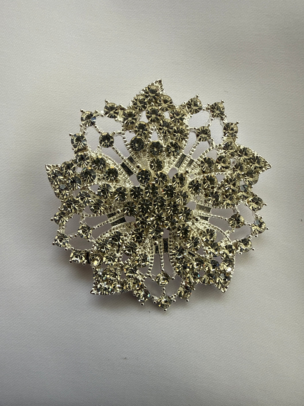 Stunning Vintage Silver AB  Rhinestone Stock Pin