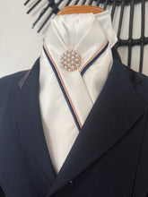 HHD Ivory Cream Dressage Stock Tie Rose Gold & Navy