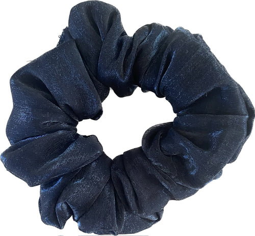 HHD Black Shimmer Satin Scrunchie