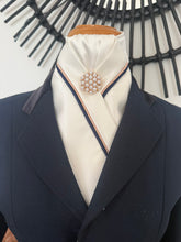 HHD Ivory Cream Dressage Stock Tie Rose Gold & Navy