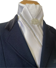HHD White Custom Stock Tie  ‘Snow White’ Silver & Crystals