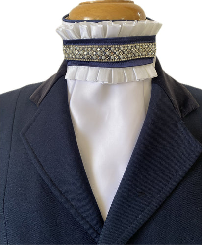 HHD Equestrian Dressage Euro Stock Tie ‘Allissa’ in Navy Blue