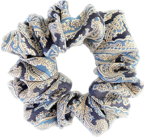 HHD Navy Paisley Hair Scrunchie