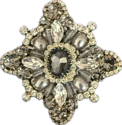 Vintage Rhinestone Pearl Stock Pin Brooch