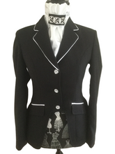 HHD Show Riding Dressage Cutaway Jacket Navy Blue or Black Diamonte Buttons