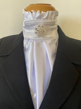 HHD White Satin Euro Dressage Stock Tie ‘Blossom’ Available in other colours