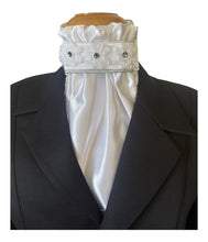 HHD White Dressage Euro Stock Tie ‘Serenity’  with Swarovski Crystals