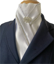 HHD White Custom Stock Tie  ‘Snow White’ Silver & Crystals
