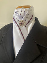 HHD Dressage Stock Tie in Burgundy with Swarovski Elements