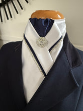 HHD White Satin Dressage Stock Tie with Rhinestones in Black Other Colours Available