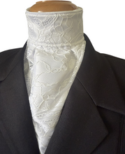 HHD Dressage Euro Stock Tie ‘Rosalea’  in White with Lace