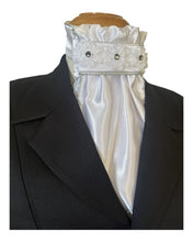 HHD White Dressage Euro Stock Tie ‘Serenity’  with Swarovski Crystals