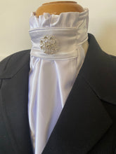 HHD White Satin Euro Dressage Stock Tie ‘Blossom’ Available in other colours