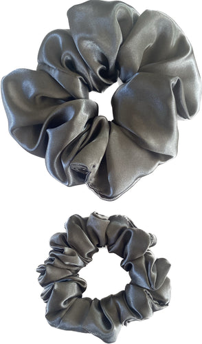 HHD Dressage Show Rider Hair Scrunchie Grey Satin