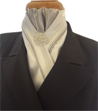 HHD White Dressage Show Equestrian Stock Tie ‘Pastel’ Baby Pink, Silver Grey, Violet, and Sky Blue